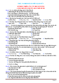 Trắc nghiệm bài 28 Lịch Sử 7: Sự phát triển của văn hóa dân tộc cuối thế kỷ 18 nửa đầu thế kỷ 19