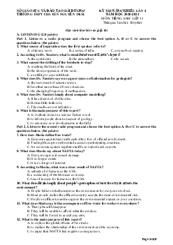 Kỳ Thi Năng Khiếu Lần 4 Năm Học 2020 - 2021 Môn Tiếng Anh Khối 11 Chuyên Trường Thpt Chuyên Nguyễn Trãi - Hải Dương