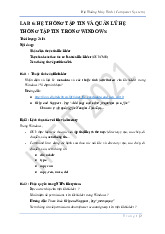 Lab 6: Hệ Thống Tập Tin Và Quản Lý Hệ Thống Tập Tin Trong Windows môn Hệ Thống Máy Tính (Computer System) | Trường Đại học Khoa học tự nhiên, Đại học Quốc gia Thành phố Hồ Chí Minh