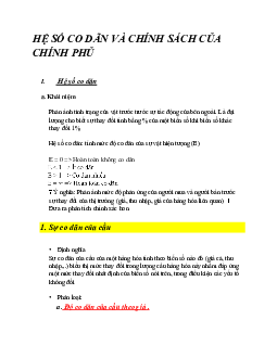 Bài giảng chương 2: Hệ số co giãn và chính sách của chính phủ