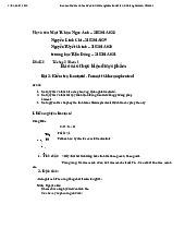 Báo cáo thực hiện dược phẩm Bài 3: Kiểm tra Isoniazid. Định dạng Chloramphenicol môn Hóa Dược| Trường Đại học Y Dược, Đại học Quốc gia Hà Nội