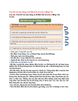Văn mẫu lớp 6 Chân trời sáng tạo bài Tóm tắt văn bản bằng sơ đồ Hội thổi cơm thi ở Đồng Vân