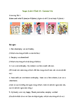 Giải Tiếng Anh lớp 4 Unit 12: Lesson Six| Family and Friends
