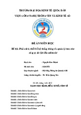 Phân tích, thiết kế hệ thống thông tin quản lý tour cho công ty du lịch Hanoitourist | Bài đề án môn Hệ thống thông tin quản lý