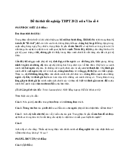 Đề thi thử THPT Quốc gia môn Ngữ Văn  năm 2021 - Đề 4 (có đáp án)