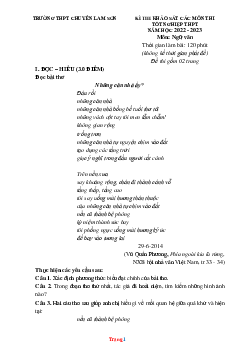 Đề thi thử THPT Quốc gia 2023 môn Ngữ văn trường Chuyên Lam Sơn lần 1 (có đáp án)