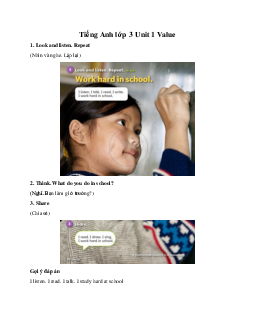 Tiếng Anh lớp 3 Explore Our World Unit 1 My classroom Value trang 30