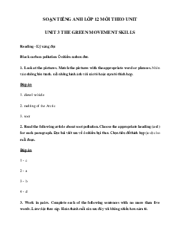Tiếng Anh lớp 12 Unit 3 Skills
