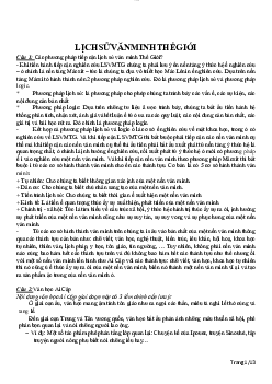 Đề cương ôn tập môn Lịch sử văn minh thế giới có lời giải