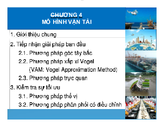 Slide Chương 4: Mô hình vận tải (Đại học Tây Đô)
