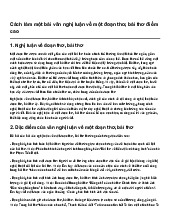 Cách làm một bài văn nghị luận về một đoạn thơ, bài thơ điểm cao | Ngữ văn 11