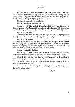 Giáo trình toán cơ sở giành cho ngành GDTH và GDMN