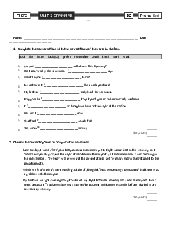 Bài tập Grammar học phần Tiếng anh cơ bản