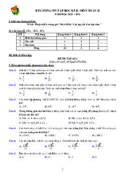 TOP 03 đề ôn tập cuối kì 2 Toán 11 năm 2023 – 2024 trường THPT Việt Đức – Hà Nội