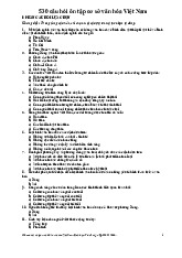 530 Câu Hỏi Ôn Tập Cơ Sở Văn Hóa Việt Nam | Trường Đại học Khoa Học Xã Hội và Nhân Văn, Đại học Quốc gia Hà Nội