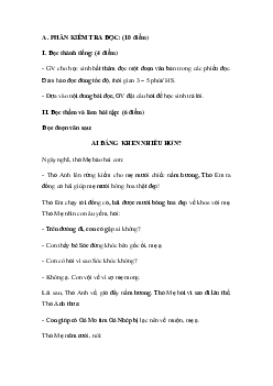 Đề thi học kì 1 môn Tiếng Việt lớp 3 năm 2023 - 2024 (Đề 4) | Chân trời sáng tạo