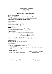 Đề thi kết thúc học phần - Giải tích 1 | Trường đại học Bách Khoa, Đại học Đà Nẵng