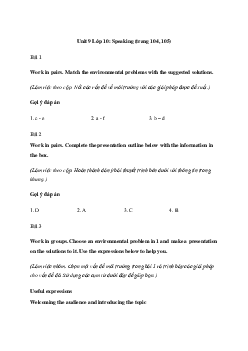 Tiếng Anh 10 Unit 9: Speaking - Kết Nối Tri Thức