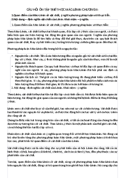 Câu hỏi lý thuyết ôn tập môn triết học có gợi ý trả lời