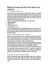 Mẫu bản kế hoạch kinh doanh trên Word, Excel có tải File