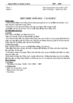 Giáo án Tiếng Anh lớp 6 cả năm theo mẫu mới