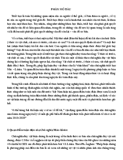 Quan điểm toàn diện của Chủ nghĩa Mác-Lênin