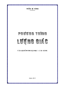 Phân dạng phương trình lượng giác – Trần Sĩ Tùng