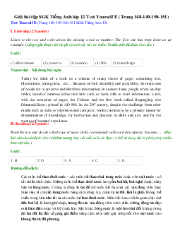 Giải bài tập SGK Tiếng Anh lớp 12 Test Yourself E (Trang 148-149-150-151)