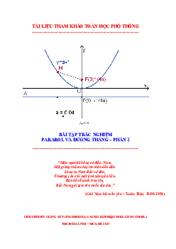 Bài tập trắc nghiệm Parabol và đường thẳng – Lương Tuấn Đức