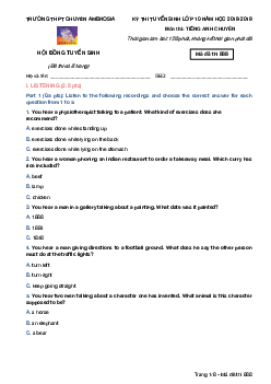 Kỳ thi tuyển sinh lớp 10 năm học 2018-2019