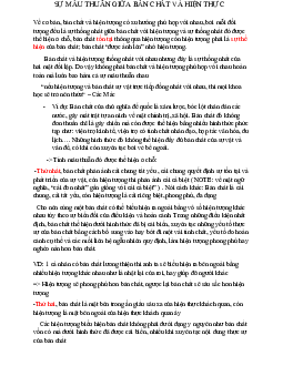 Sự mâu thuẫn giữa bản chất và hiện thực