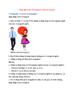 Công nghệ 6 bài 7 Trang phục Chân trời sáng tạo