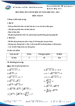 Đề cương HK1 Toán 9 năm 2023 – 2024 hệ thống trường liên cấp Newton – Hà Nội