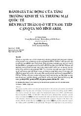 ĐÁNH GIÁ TÁC ĐỘNG CỦA TĂNG TRƯỞNG KINH TẾ VÀ THƯƠNG MẠI QUỐC TẾ  ĐẾN PHÁT THẢI CO Ở VIỆT NAM- TIẾP CẬN QUA MÔ HÌNH ARDL