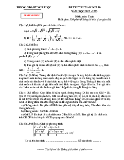 Đề thi thử Toán vào lớp 10 năm 2022 – 2023 phòng GD&ĐT Nghi Lộc – Nghệ An