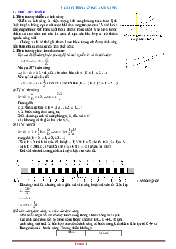 Phương pháp giải toán Giao thoa sóng ánh sáng