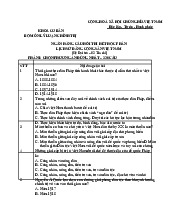 Ngân hàng câu hỏi trắc nghiệm ôn thi kết thúc học phần | Môn Lịch sử Đảng