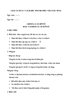 Giáo án Toán 7 sách Kết nối tri thức với cuộc sống Tập 1