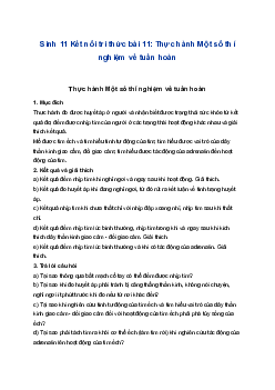 Sinh 11 Kết nối tri thức bài 11: Thực hành Một số thí nghiệm về tuần hoàn
