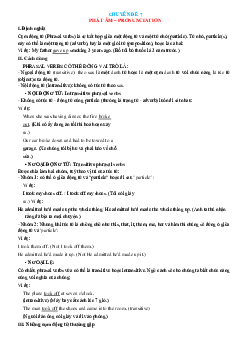 Chuyên đề ngữ pháp Tiếng Anh lớp 12: Chuyên đề 7 phát âm–pronunciation