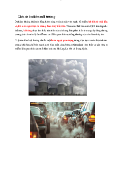 Sự ô nhiễm môi trường | Đại học Sư Phạm Hà Nội