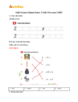 Giải SBT i-Learn Smart Start 2 Unit 9 Lesson 2