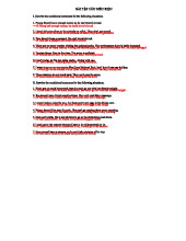 BÀI TẬP CÂU ĐIỀU KIỆN - BAI HOC - Conditional Sentences Exercises