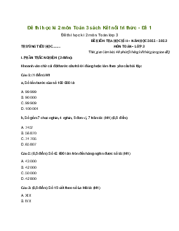 Bộ đề thi học kì 2 môn Toán 3 năm 2022 - 2023 | Kết nối tri thức