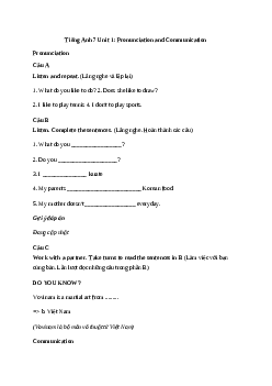 Giải Tiếng Anh 7 Unit 1: Pronunciation and Communication | Explore English