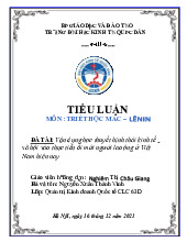 Vận dụng học thuyết hình thái kinh tế - xã hội vào thực tiễn đổi mới người lao động ở Việt Nam hiện nay | Tiểu luận môn triết học mác - lênin