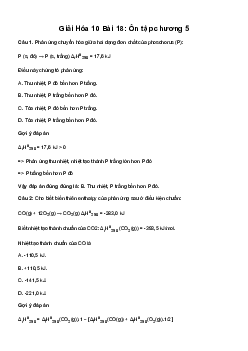 Hóa học 10 Bài 18: Ôn tập chương 5 - sách Kết Nối Tri Thức