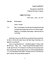 Bài tập lớn: Thư tư vấn cho doanh nghiệp Việt Nam liên quan đến một số vấn đề pháp lý cơ bản liên quan đến giải quyết tranh chấp có thể phát sinh - Đại học Luật Hà Nội