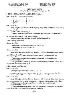 Đề thi HK2 lớp 12 Sở GD-ĐT Đà Nẵng năm học 2010 – 2011