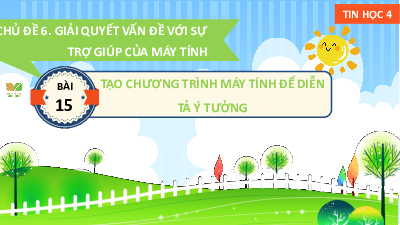 Bài giảng điện tử môn Tin học 4 | Bài 15: Tạo chương trình máy tính để diễn tả ý tưởng | Kết nối tri thức